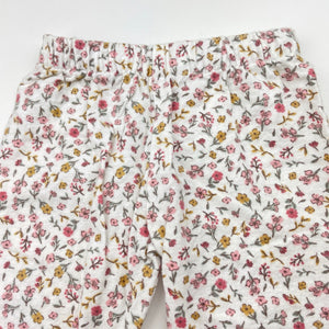 Girls floral, flannel cotton pyjama pants, GUC, size 000,  