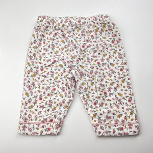 Girls floral, flannel cotton pyjama pants, GUC, size 000,  