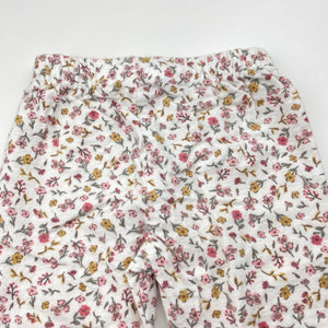 Girls floral, flannel cotton pyjama pants, GUC, size 000,  