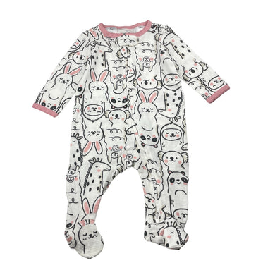 Girls Carters, waffle cotton zip coverall / romper, GUC, size 000,  