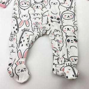 Girls Carters, waffle cotton zip coverall / romper, GUC, size 000,  