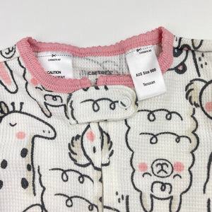 Girls Carters, waffle cotton zip coverall / romper, GUC, size 000,  