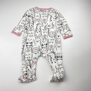 Girls Carters, waffle cotton zip coverall / romper, GUC, size 000,  