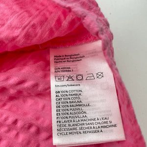 Girls H&M, pink lightweight cotton short sleeve top, EUC, size 0,  