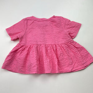 Girls H&M, pink lightweight cotton short sleeve top, EUC, size 0,  