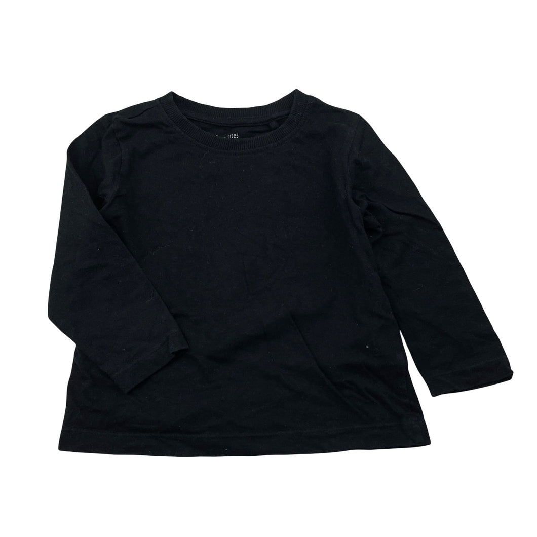 Unisex Favourites, black cotton long sleeve tee / top, GUC, size 2,  