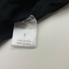 Load image into Gallery viewer, Unisex Favourites, black cotton long sleeve tee / top, GUC, size 2,  
