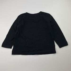 Unisex Favourites, black cotton long sleeve tee / top, GUC, size 2,  
