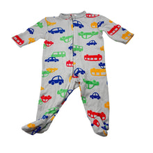 Load image into Gallery viewer, Boys Dymples, organic cotton zip coverall / romper, cars, GUC, size 0000,  