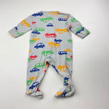 Load image into Gallery viewer, Boys Dymples, organic cotton zip coverall / romper, cars, GUC, size 0000,  