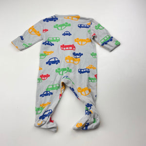 Boys Dymples, organic cotton zip coverall / romper, cars, GUC, size 0000,  