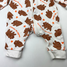 Load image into Gallery viewer, Unisex Emma Memma, Waffles the Wombat cotton zip romper, EUC, size 0000,  