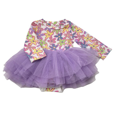 Girls floral, stretchy tutu romper, EUC, size 000,  