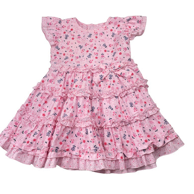 Girls Cherry Chocolate, floral lightweight dress, EUC, size 2-3, L: 47cm