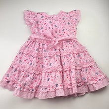Load image into Gallery viewer, Girls Cherry Chocolate, floral lightweight dress, EUC, size 2-3, L: 47cm