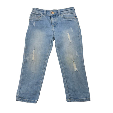 Unisex Country Road, distressed stretch denim jeans, adjustable, Inside leg: 33cm, marks on knees, FUC, size 3,  