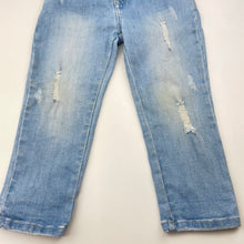 Load image into Gallery viewer, Unisex Country Road, distressed stretch denim jeans, adjustable, Inside leg: 33cm, marks on knees, FUC, size 3,  