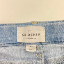 Load image into Gallery viewer, Unisex Country Road, distressed stretch denim jeans, adjustable, Inside leg: 33cm, marks on knees, FUC, size 3,  
