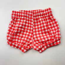 Load image into Gallery viewer, Girls Baby Berry, checked cotton shorts, elasticated, EUC, size 000,  