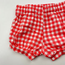 Load image into Gallery viewer, Girls Baby Berry, checked cotton shorts, elasticated, EUC, size 000,  