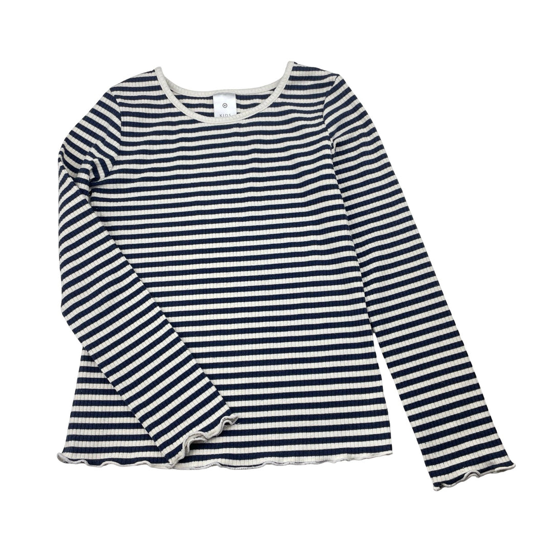Girls Target, navy striped ribbed long sleeve top, FUC, size 6,  