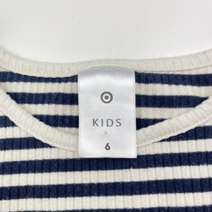 Girls Target, navy striped ribbed long sleeve top, FUC, size 6,  
