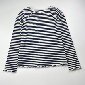 Girls Target, navy striped ribbed long sleeve top, FUC, size 6,  
