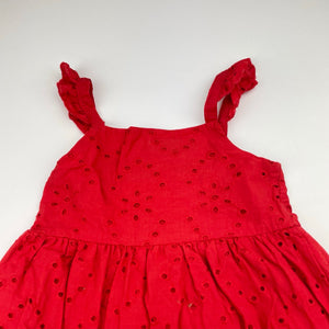Girls KID, lined broderie cotton summer dress, FUC, size 3, L: 57cm