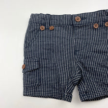 Load image into Gallery viewer, Boys Peter Morrissey, navy check cotton shorts, adjustable, EUC, size 00,  
