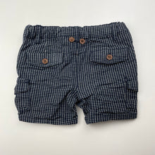 Load image into Gallery viewer, Boys Peter Morrissey, navy check cotton shorts, adjustable, EUC, size 00,  