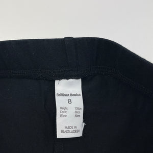 Girls Brilliant Basics, black stretchy leggings, Inside leg: 55cm, EUC, size 8,  