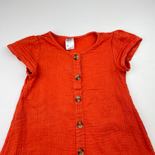 Load image into Gallery viewer, Girls Anko, orange crinkle cotton dress, wash fade, FUC, size 5, L: 51cm