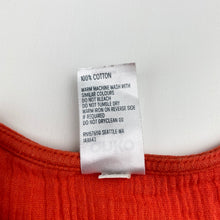 Load image into Gallery viewer, Girls Anko, orange crinkle cotton dress, wash fade, FUC, size 5, L: 51cm