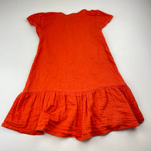 Load image into Gallery viewer, Girls Anko, orange crinkle cotton dress, wash fade, FUC, size 5, L: 51cm