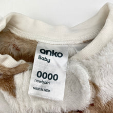 Load image into Gallery viewer, Unisex Anko, soft fleece zip coverall / romper, EUC, size 0000,  