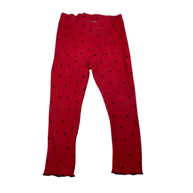 Girls LC Waikiki, red ribbed leggings, Inside leg: 32cm, GUC, size 2-3,  