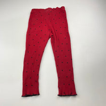 Load image into Gallery viewer, Girls LC Waikiki, red ribbed leggings, Inside leg: 32cm, GUC, size 2-3,  