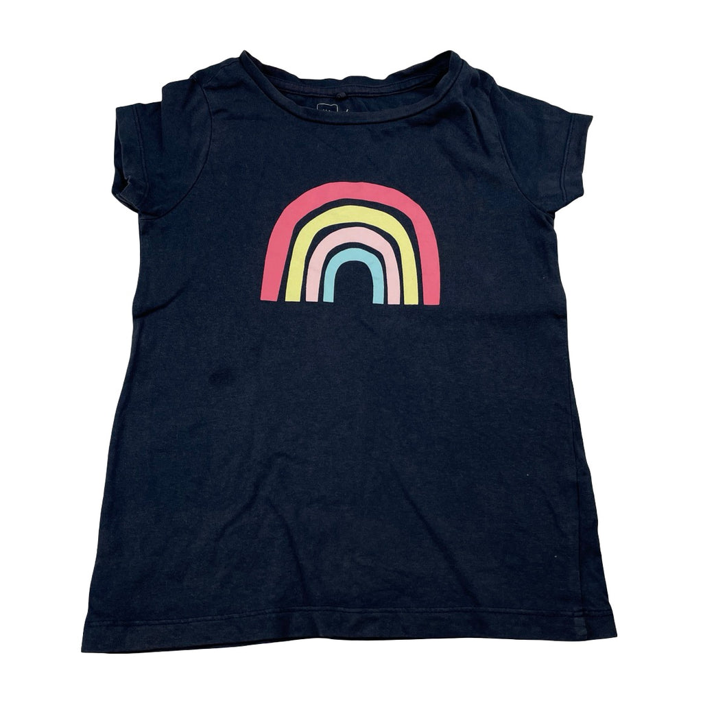 Girls Kids & Co, navy cotton tee / top, rainbow, FUC, size 6,  