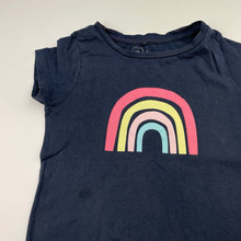Load image into Gallery viewer, Girls Kids &amp; Co, navy cotton tee / top, rainbow, FUC, size 6,  
