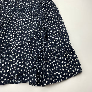 Girls Anko, navy floral viscose dress, GUC, size 10, L: 66cm