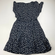 Load image into Gallery viewer, Girls Anko, navy floral viscose dress, GUC, size 10, L: 66cm
