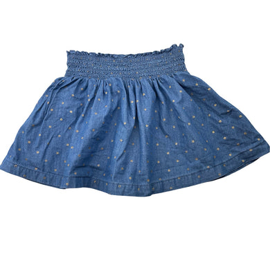 Girls Anko, chambray cotton skirt, elasticated, L: 24cm, GUC, size 3,  