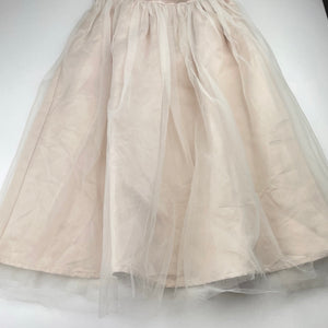 Girls Victoria Rose, light bronze formal / party dress, small marks on ribbon, FUC, size 7, L: 87cm