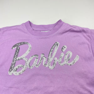 Girls Cotton On, Barbie cotton & sequin tee / top, white marks front, FUC, size 3,  