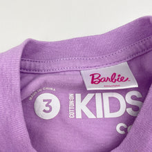 Load image into Gallery viewer, Girls Cotton On, Barbie cotton &amp; sequin tee / top, white marks front, FUC, size 3,  