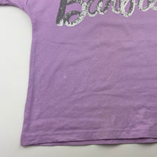 Load image into Gallery viewer, Girls Cotton On, Barbie cotton &amp; sequin tee / top, white marks front, FUC, size 3,  