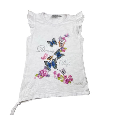 Girls WA Jacobs, cotton tee / top, butterflies, GUC, size 7-8,  