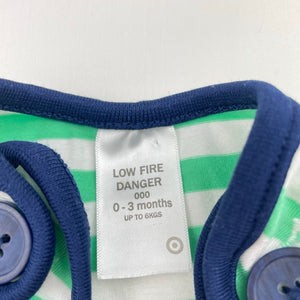 Boys Target, striped stretchy romper, EUC, size 0,  
