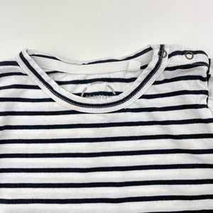Unisex Bonds, striped Aust cotton long sleeve tee / top, FUC, size 1,  