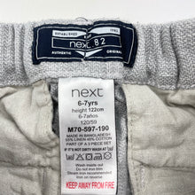 Load image into Gallery viewer, Boys Next, grey linen / cotton shorts, adjustable, EUC, size 6-7,  